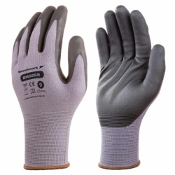Benchmark BMG255 Lint-Free Palm-Coated Precision Grip Gloves (Grey/Black)